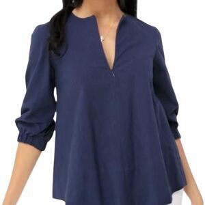 Tuckernuck Pomander Place Kieran Seersucker Balloon Sleeve Top Size Small 📦